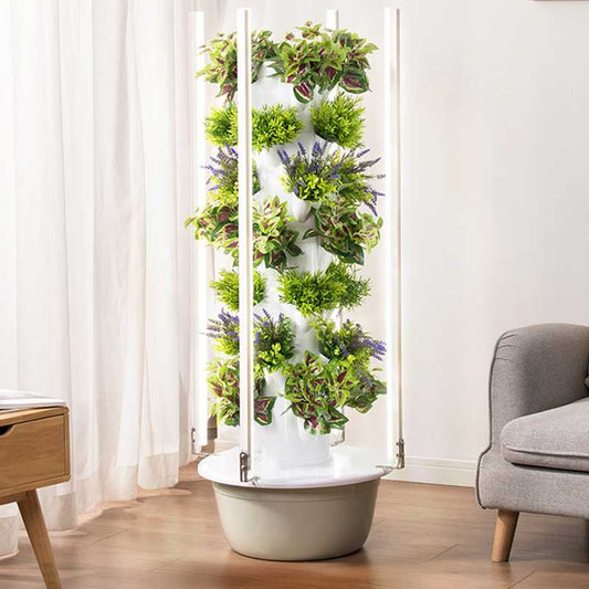 Mult Layers Agricultural Indoor Farming Vertical Petal Hydroponic Tower With Grow Light